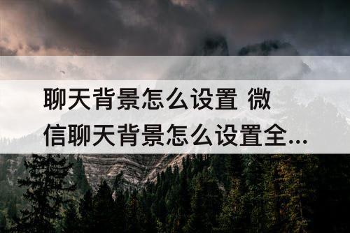 聊天背景怎么设置 微信聊天背景怎么设置全部统一
