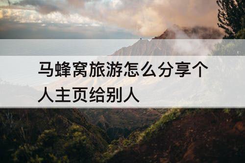 马蜂窝旅游怎么分享个人主页给别人