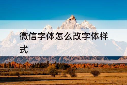 微信字体怎么改字体样式