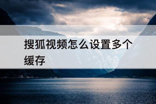搜狐视频怎么设置多个缓存