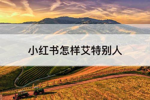 小红书怎样艾特别人