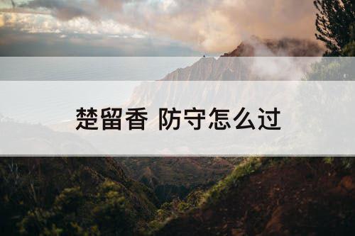 楚留香 防守怎么过