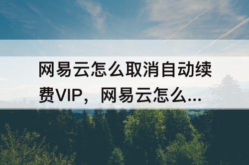 网易云怎么取消自动续费VIP，网易云怎么取消自动续费vip支付宝