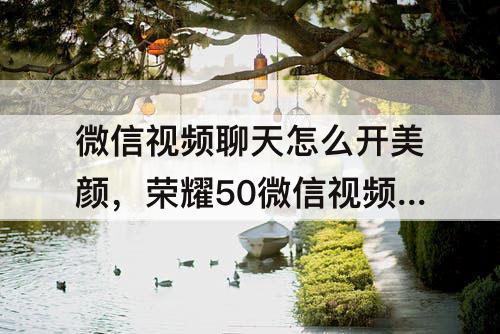 微信视频聊天怎么开美颜，荣耀50微信视频聊天怎么开美颜笔记本上一登录微信就卡