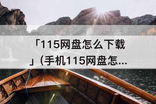 「115网盘怎么下载」(手机115网盘怎么下载链接)
