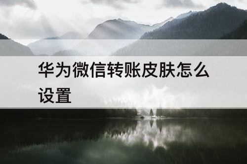华为微信转账皮肤怎么设置