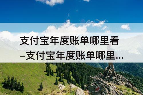 支付宝年度账单哪里看-支付宝年度账单哪里看2021苹果