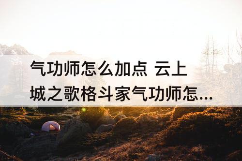 气功师怎么加点 云上城之歌格斗家气功师怎么加点
