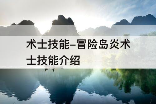 术士技能-冒险岛炎术士技能介绍
