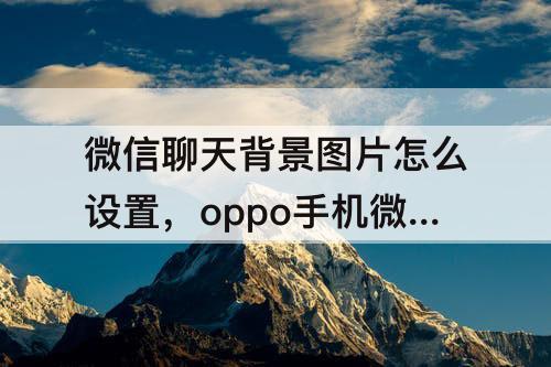 微信聊天背景图片怎么设置，oppo手机微信聊天背景图片怎么设置