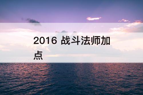 2016 战斗法师加点