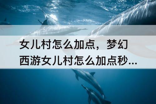 女儿村怎么加点，梦幻西游女儿村怎么加点秒的多