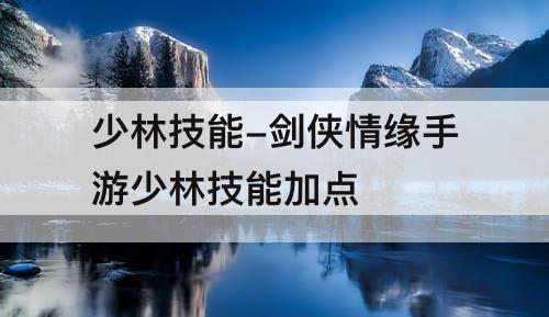 少林技能-剑侠情缘手游少林技能加点