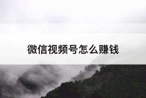 微信视频号怎么赚钱
