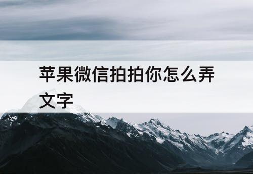苹果微信拍拍你怎么弄文字