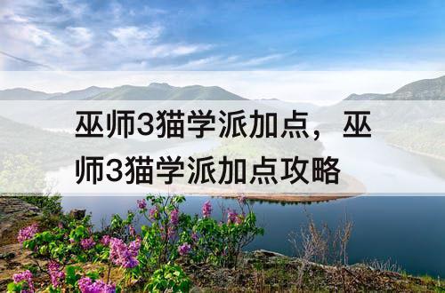 巫师3猫学派加点，巫师3猫学派加点攻略
