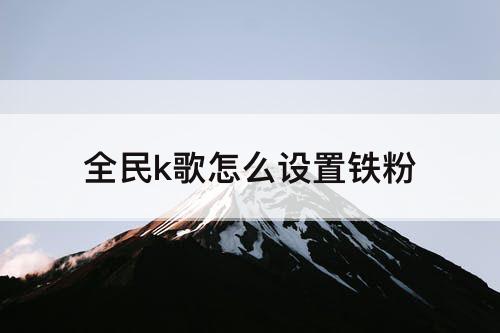 全民k歌怎么设置铁粉