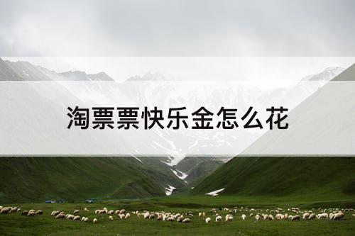 淘票票快乐金怎么花