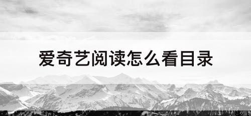 爱奇艺阅读怎么看目录