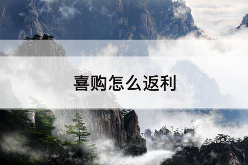 喜购怎么返利
