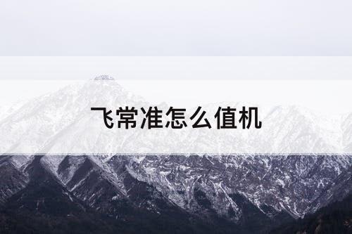 飞常准怎么值机