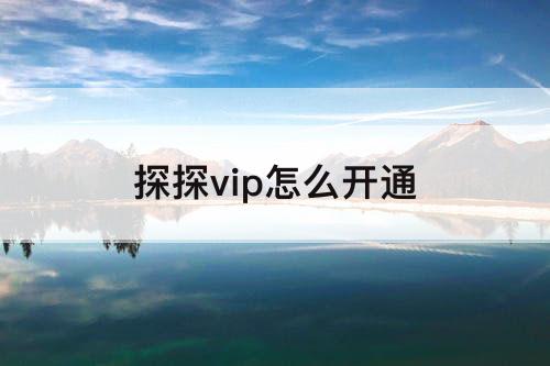 探探vip怎么开通