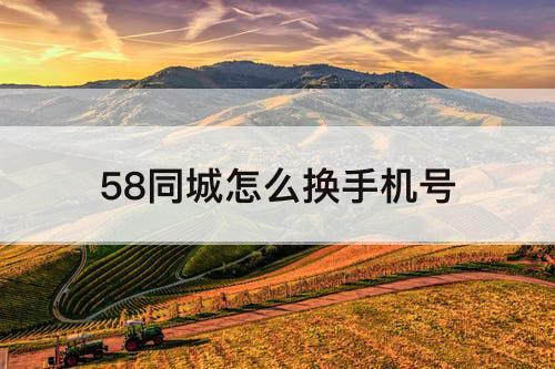 58同城怎么换手机号