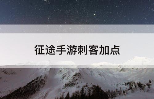 征途手游刺客加点
