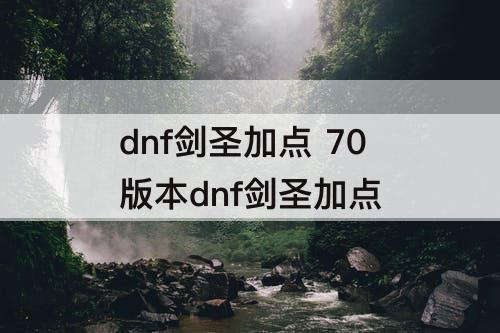 dnf剑圣加点 70版本dnf剑圣加点