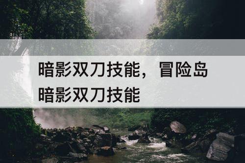 暗影双刀技能，冒险岛暗影双刀技能