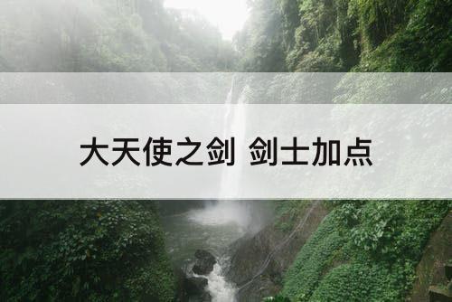 大天使之剑 剑士加点