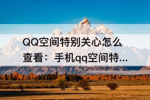 QQ空间特别关心怎么查看：手机qq空间特别关心怎么查看