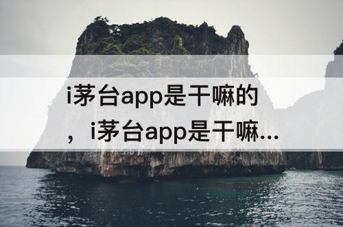 i茅台app是干嘛的，i茅台app是干嘛的?安全吗?
