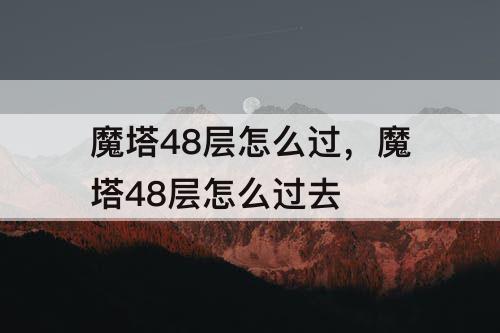 魔塔48层怎么过，魔塔48层怎么过去