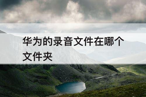 华为的录音文件在哪个文件夹