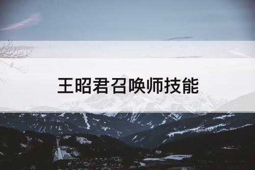 王昭君召唤师技能