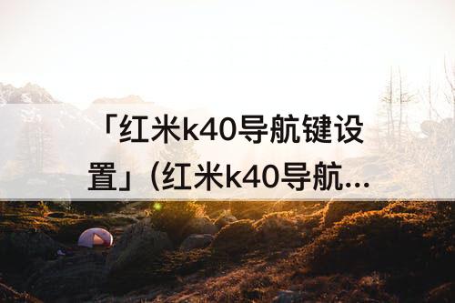 「红米k40导航键设置」(红米k40导航键设置左右)