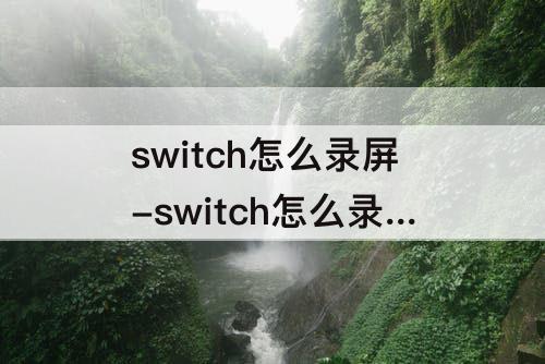 switch怎么录屏-switch怎么录屏和声音