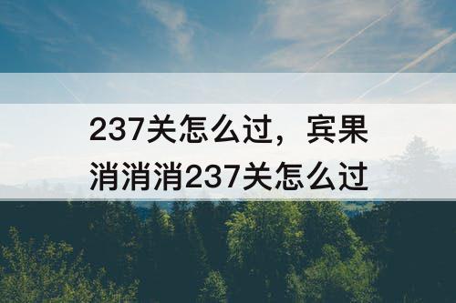 237关怎么过，宾果消消消237关怎么过