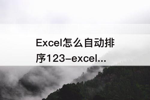 Excel怎么自动排序123-excel怎么自动排序123abc