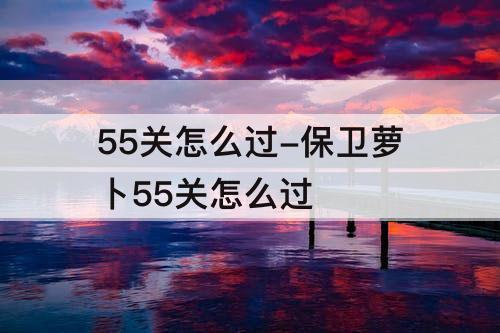 55关怎么过-保卫萝卜55关怎么过