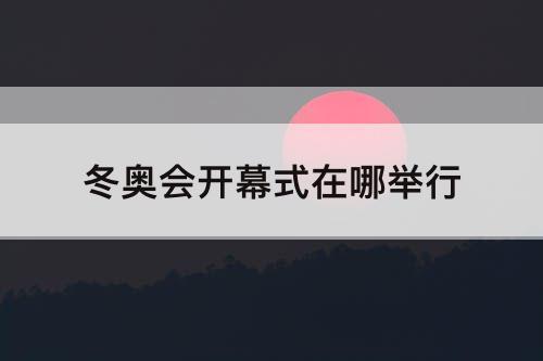 冬奥会开幕式在哪举行
