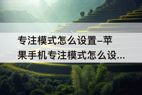 专注模式怎么设置-苹果手机专注模式怎么设置在左上方