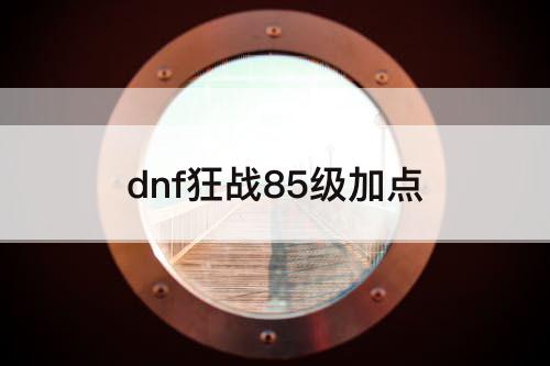dnf狂战85级加点