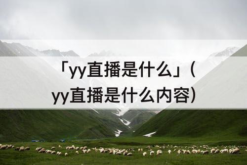 「yy直播是什么」(yy直播是什么内容)