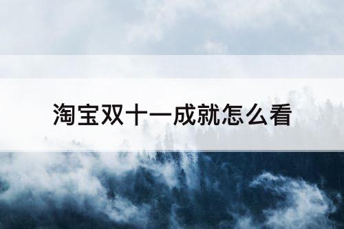 淘宝双十一成就怎么看