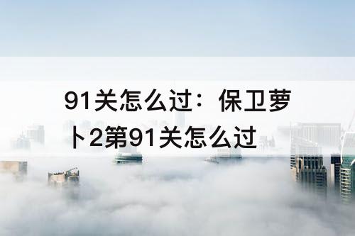 91关怎么过：保卫萝卜2第91关怎么过