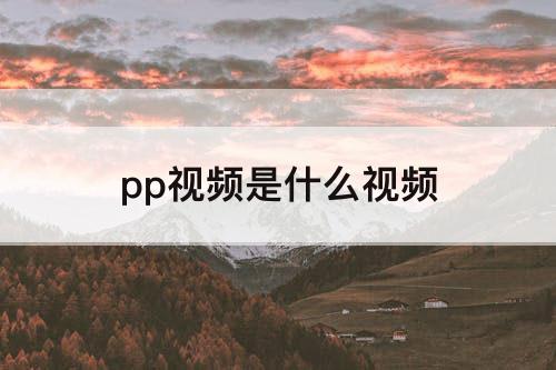 pp视频是什么视频