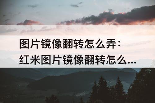 图片镜像翻转怎么弄：红米图片镜像翻转怎么弄