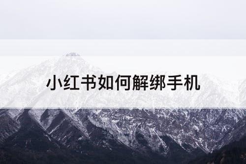 小红书如何解绑手机